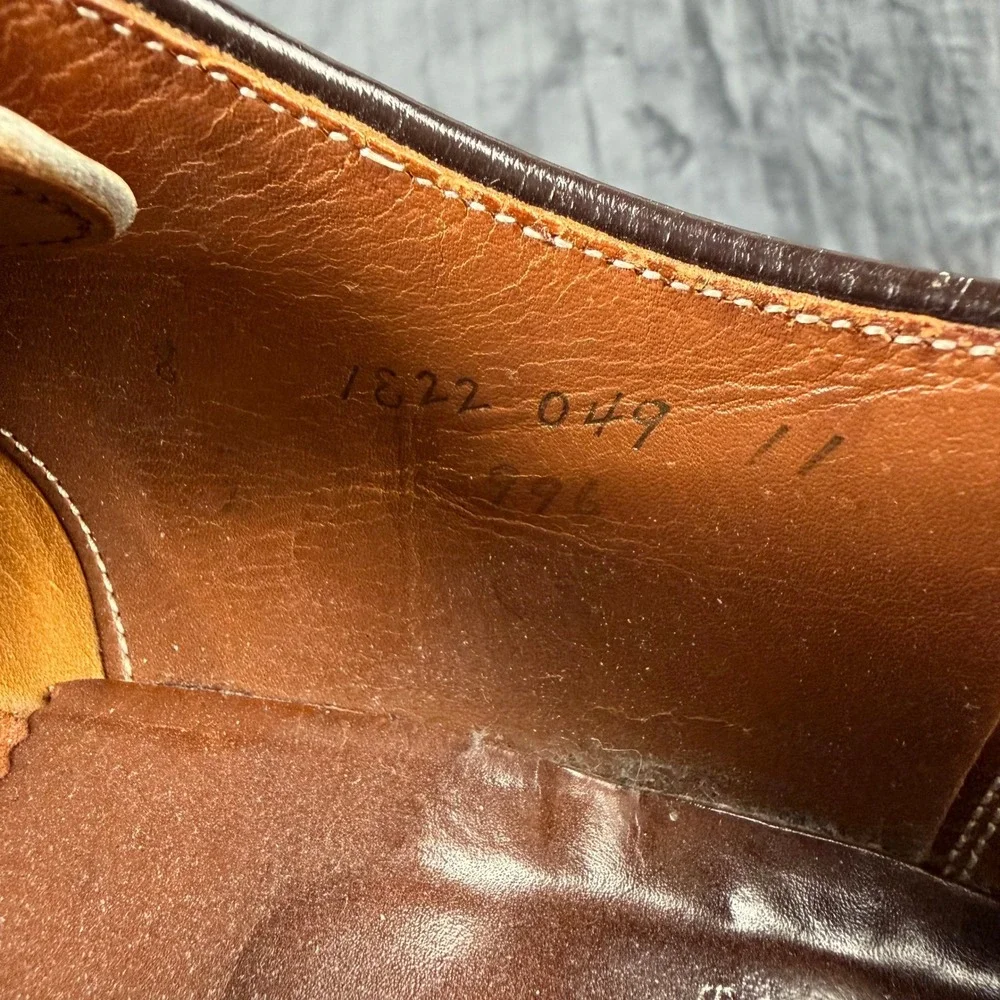 Alden 996 Shell Cordovan Saddle Shoes Mens 8 Brown Leather Oxford Brogue Dress